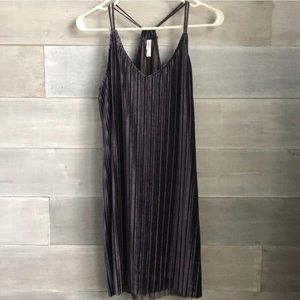Pleated velvet dress.